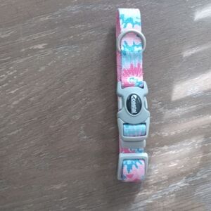Coastal pink tye dye leash & collar set